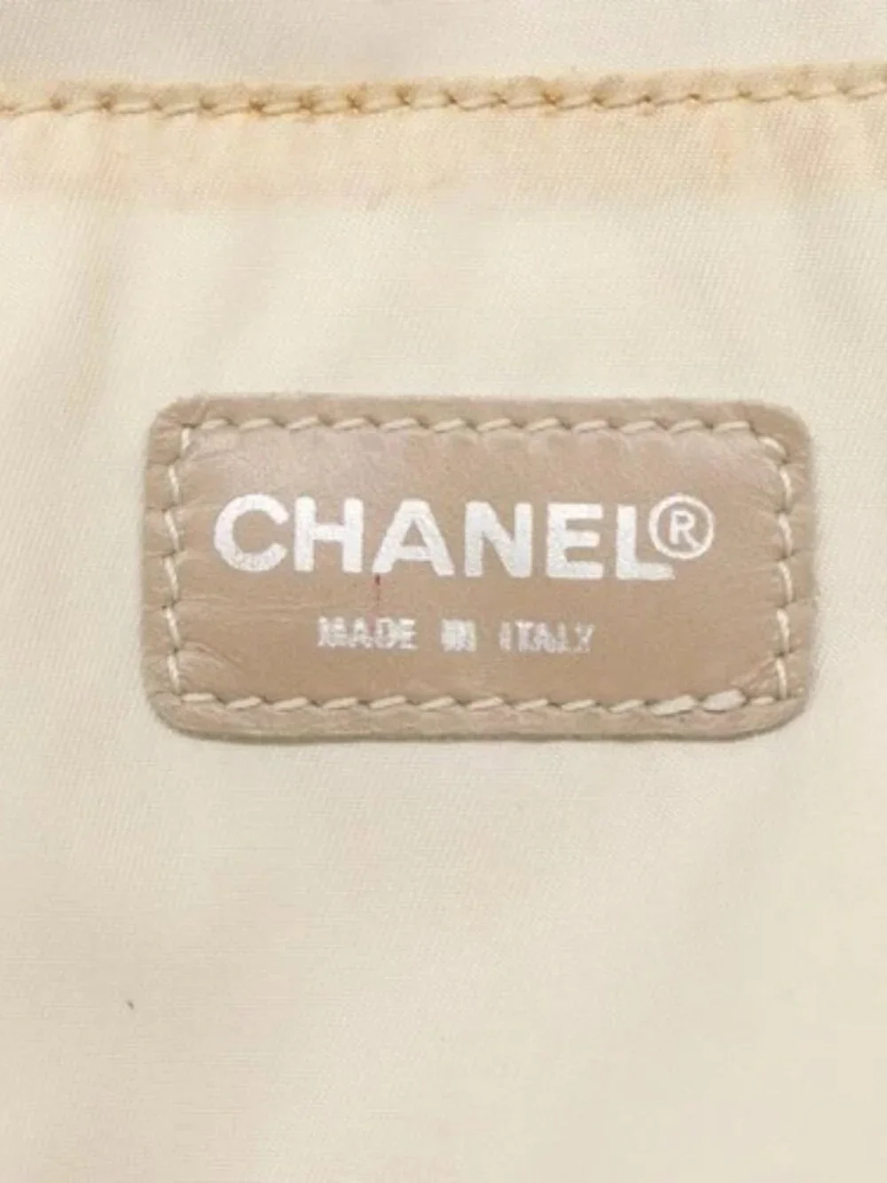 CHANEL New Travel line Hand Bag Nylon Beige CC Auth ti2897